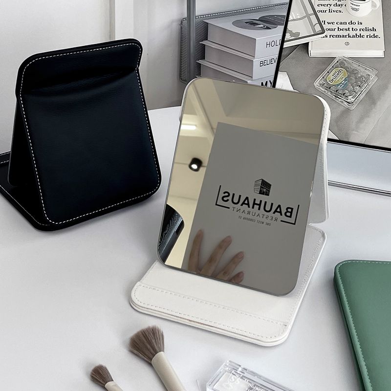 加厚镜子化妆镜折叠台式便携随身高清学生宿舍ins梳妆镜桌面女