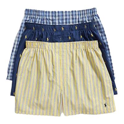 拉夫劳伦Ralph Lauren男内裤四角裤平角内裤家居短裤3条阿波罗裤