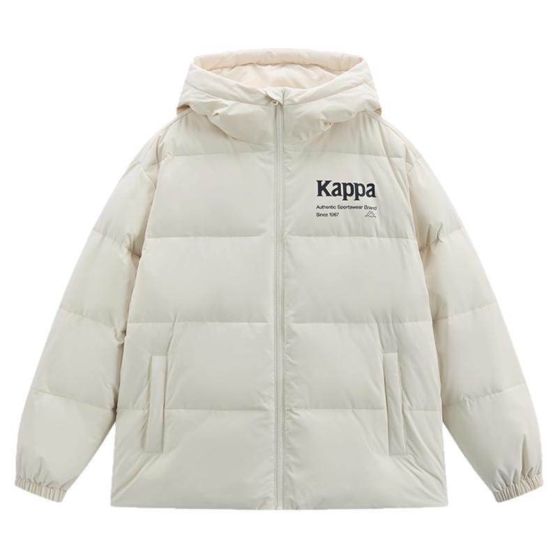 Kappa卡帕连帽棉服外套男女款2025冬季新款情侣休闲保暖棉袄上衣