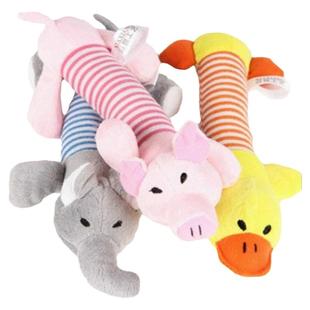 宠物毛绒玩具狗狗发声玩具可爱小猪小象小鸭条纹玩具泰迪比熊博美