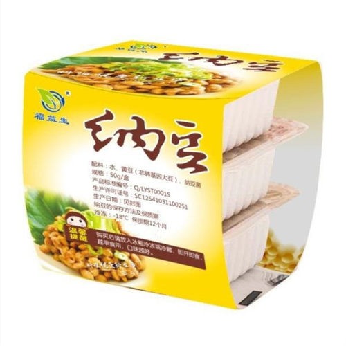 纳豆即食纳豆国产新鲜纳豆拉丝纳豆激酶非转基因小粒50克*4盒