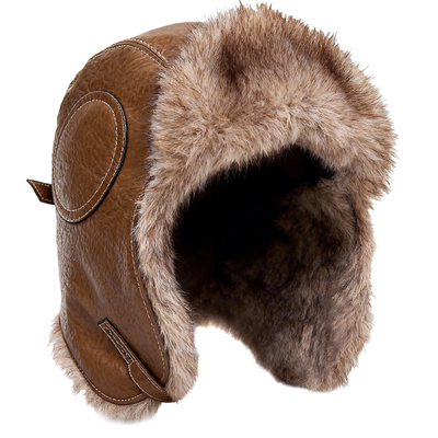 秋冬季加厚保暖皮质复古雷锋帽