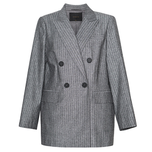 罗衣高级感正装套装女2025秋通勤条纹西装外套半身裙两件套12799