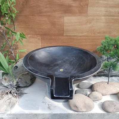 户外流水青石钵 曲阳石雕庭院新中式造景可订制
