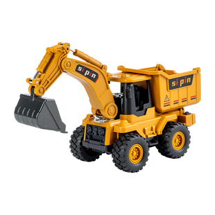 新款合金挖掘机玩具车儿童推土机惯性男孩3到6岁工程车玩具翻斗车