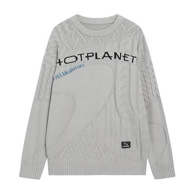 hotplanet圆领绞花扭绳针织衫