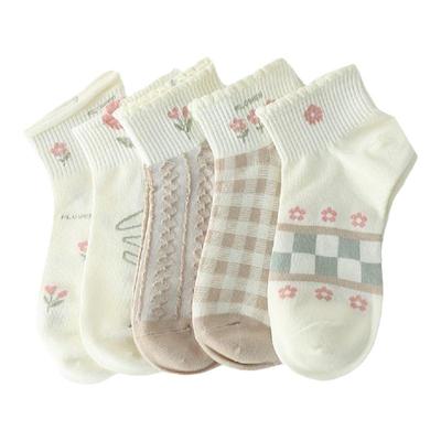 夏季薄款可爱小花女短袜韩版百搭