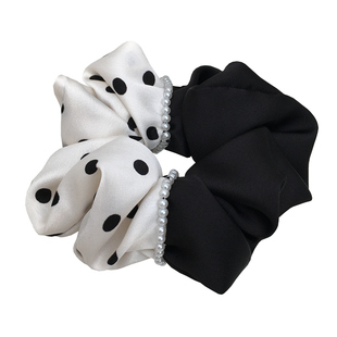 波点发圈大肠圈日韩甜美洋气拼接布艺发绳发饰优雅气质高级感头绳