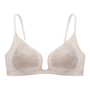花海伊维斯内衣女小胸微聚拢软支撑海豚杯无钢圈胸罩蕾丝文