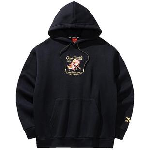 安踏好事发生加绒连帽马年卫衣男子新年款加厚红色长袖152618707N