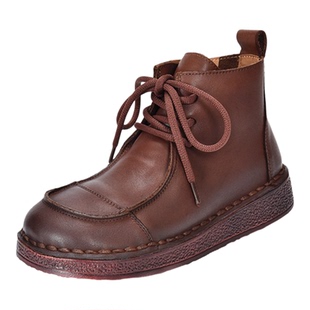 真皮短靴女软皮软底妈妈鞋棉鞋加绒保暖皮鞋中老年舒适不累脚女鞋