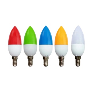 led彩色灯泡e14小口尖泡灯e27红光节能灯蓝光黄光舞台小灯泡七彩