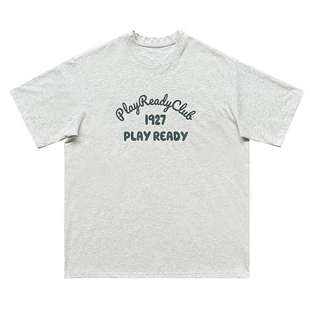 暗物质250g白花灰索罗娜短袖T恤男夏季2026新款百搭宽松休闲印花