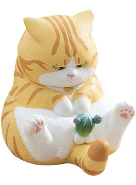 可爱卡通汽车车内盯裆小猫咪摆件