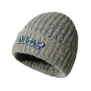 CACUSS帽子女秋冬季2026年新款毛线帽渐变字母时尚针织帽大头冷帽