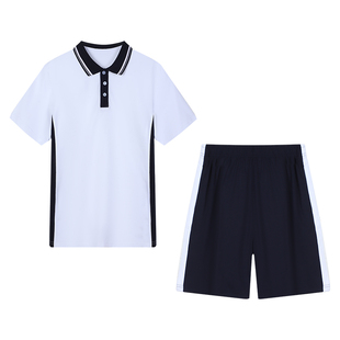 河源市源城区中学生统一校服夏季运动男女索罗娜短袖上衣短裤套装