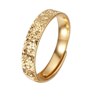 碎冰冰999纯银情侣戒指高级感调节素圈对戒情人节生日送女友礼物