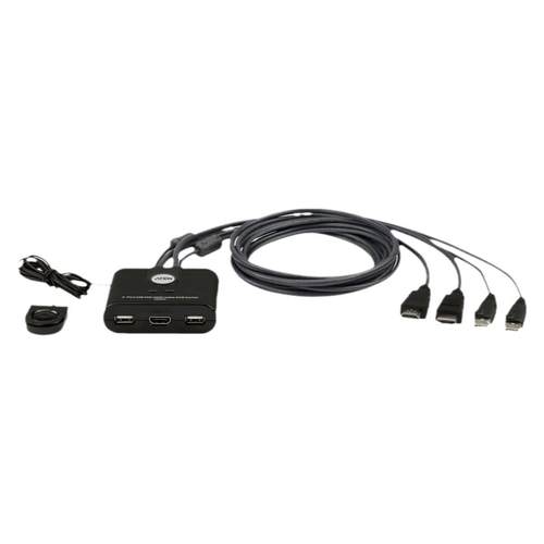 ATEN宏正CS22HF切换器HDMI KVM多电脑切换器支持机械键盘超高清分辨率2口USB外接按键1控2多兼容性即插即用型