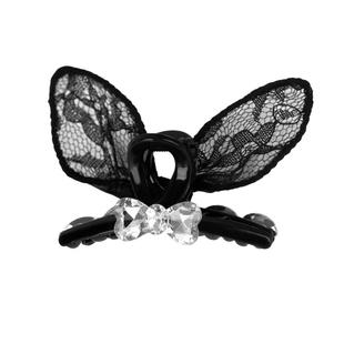 蕾丝兔耳刘海发夹女前额耳边两侧公主头小抓夹高级感水钻夹子头饰