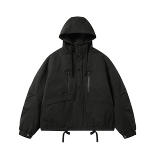 万有引力博物馆 纯色连帽棉服女冬季保暖棉袄中性风棉衣厚外套