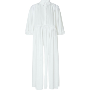 【折扣】CECILIE BAHNSEN 女凉感挖剪缎面连衣裙小白裙