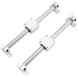 直线光轴滑台 45#钢镀铬硬轴+SCS箱式直线滑块+SK支撑座 滑轨导杆