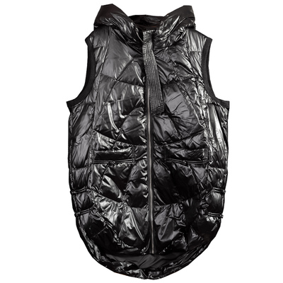 冬季新中长款连帽白鸭绒羽绒马甲