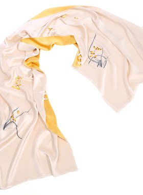春秋旗袍礼服披肩手工苏绣丝巾