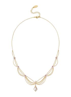 iKiCo Jewelry 2026夏季新款蕾丝花边爆闪珍珠项链女气质款项链