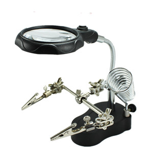 放大镜带灯20倍高清维修台式手机led多功能电焊台店洛铁架10倍