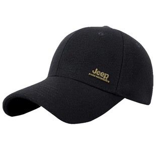 jeep吉普帽子中老年男士冬季2025新款羊毛棒球帽护耳保暖鸭舌帽冬