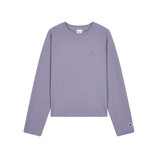 Champion冠军T恤女2026春季新款纯棉打底衫休闲纯色宽松长袖上衣