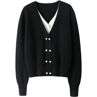 喜欢的直跺脚！双V领纯山羊绒开衫女纯羊绒毛衣针织开衫外套秋冬