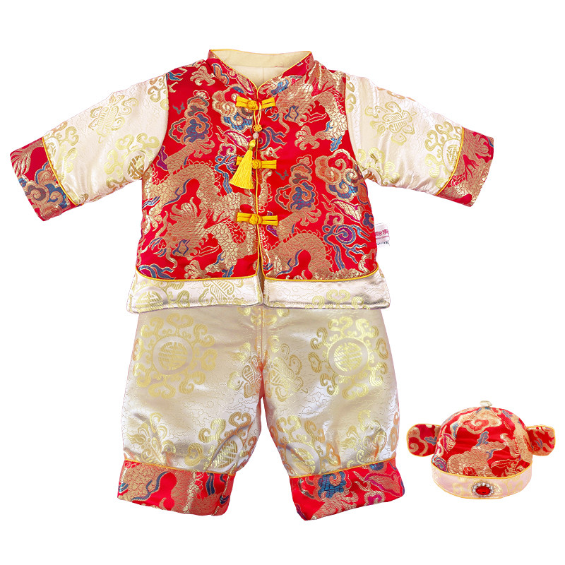 宝宝周岁礼服男春秋冬款一岁拜年服抓周婴儿百日宴新中式唐装童装