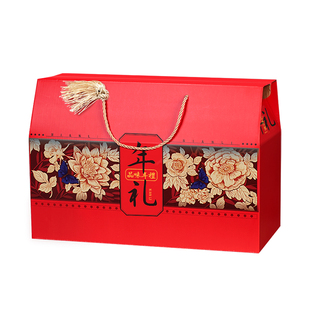 新年礼盒包装盒空盒子纯手工粉条特产卤味熟食香肠腊肉礼品盒定制