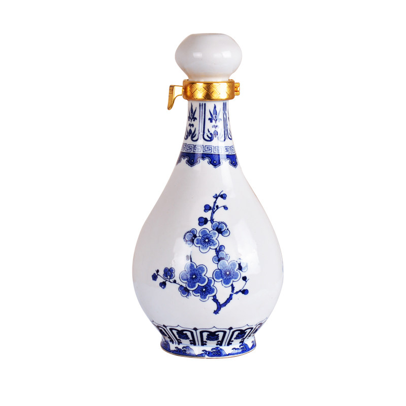 中誉1斤装酒瓶高档密封青花酒壶