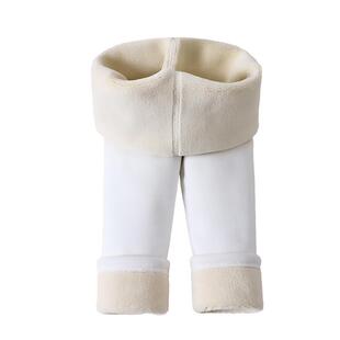 女童白色加绒打底裤裤配裙子女大童加厚裤子儿童秋冬一体绒保暖裤