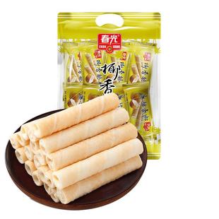 春光食品海南特产零食国货椰香酥卷椰子风味薄脆酥椰奶夹心饼干