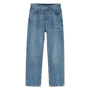 BurnBro美式复古Vintage宽松直筒牛仔裤男百搭cleanfit休闲长裤子