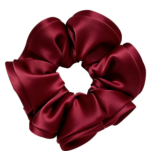 红色大号真丝大肠发圈头绳女2025新款丸子头发绳气质头花新年发饰