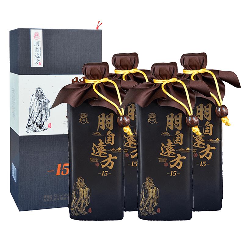 孔府家酒 52度朋自远方15尊享版陶瓶高度浓香白酒 500ml*4瓶