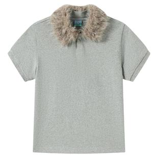 CryingCenter 毛领polo短T恤 叠穿神器 哭喊中心