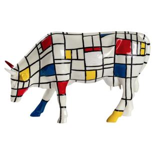 哈比工坊 艺术牛华尔街创意酒柜摆件蒙德里安牛乔迁新居新婚礼物