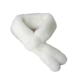 韩版獭兔毛绒围巾女生冬季双面毛毛纯色百搭保暖皮草整皮懒兔围脖