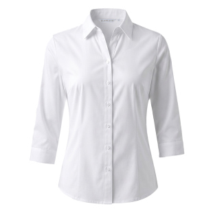 七分袖白衬衫女春季新款半袖工作服职业高级上衣工装女士白色衬衣
