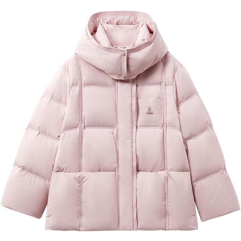 爱居兔保暖防寒连帽羽绒服2025年冬季新款女运动减龄面包服冬