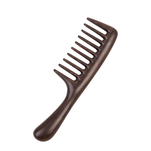 承善堂黑檀木梳子传统宽齿梳中式按摩梳实木顺发梳女士礼物礼盒装