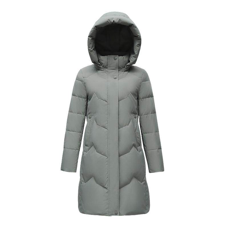 雪中飞2025冬新款女中长款可脱卸帽羽绒服妈妈款气质休闲加厚暖