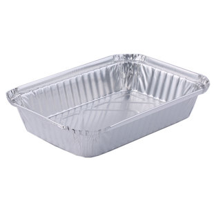 加厚商用锡纸盒烧烤烤箱焗饭意面碗打包铝箔盒长方形带盖子125套