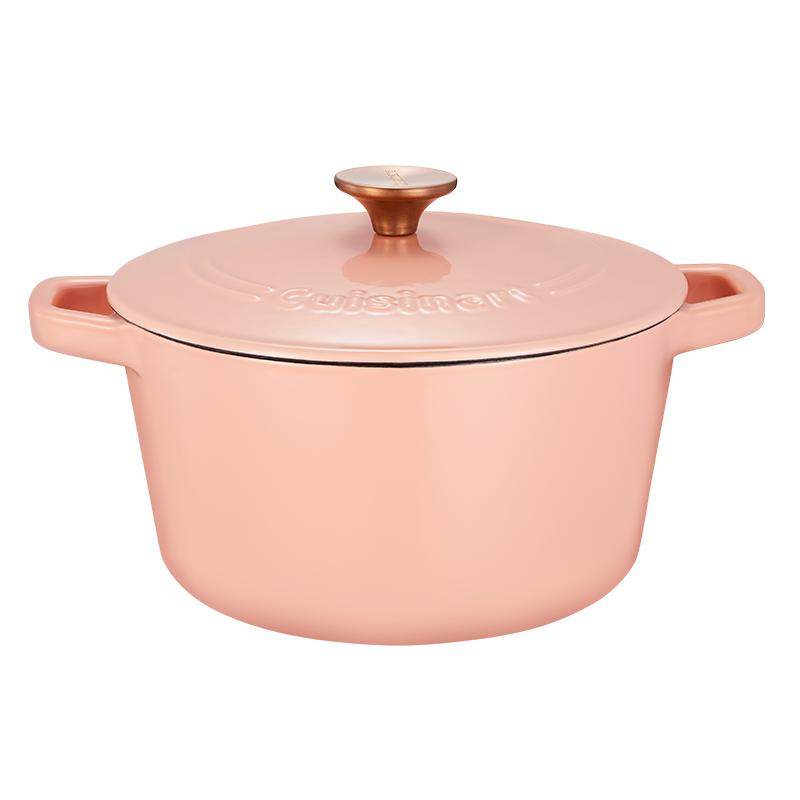 美膳雅圆形带盖珐琅铸铁汤锅